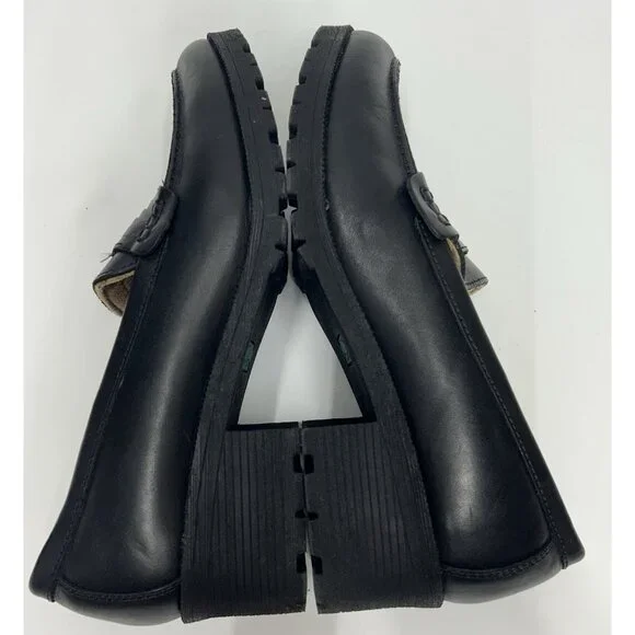 NEW Eastland Newbury Black Leather Penny Loafers Women's 10M Y2K Chunky Lug SZ10 - Picture 6 of 9